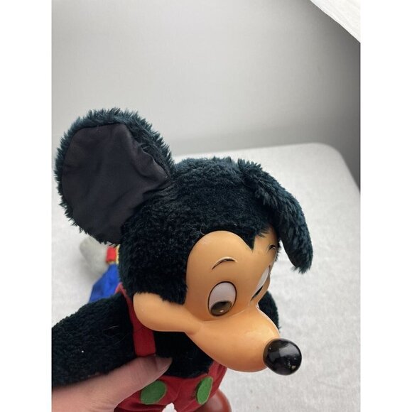 Vintage Applause Walt Disney Mickey Mouse Plastic Face Stuffed Toy 12" Hard Feet - Picture 9 of 9